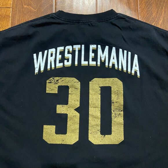 WWE Wrestlemania XXX 30 New Orleans 2014 Black Gold T-Shirt Men's Size XL - Picture 5 of 8